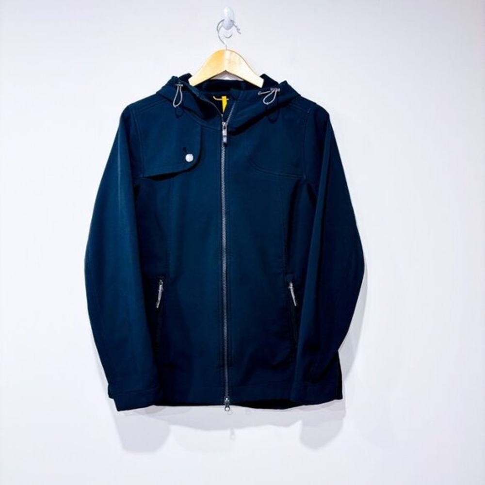 LOLË Black Waterproof Hooded Jacket Two-Way Zip Lightweight Medium